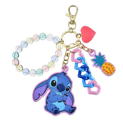 Key chain Fes  三眼仔/ Baymax/ Donald/ Stitch 珠鏈心心匙扣