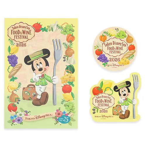 Mickey Postcard & Sticker Set - Special Merchandise x 五星級大鼠 - TOKYO DISNEY SEA FOOD & WINE FESTIVAL