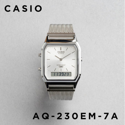 CASIO |AQ-230 人氣大熱復古方角鋼帶手錶