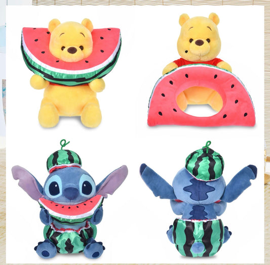 夏日消暑西瓜系列 Pooh/ Stitch 公仔 スイカだいすき