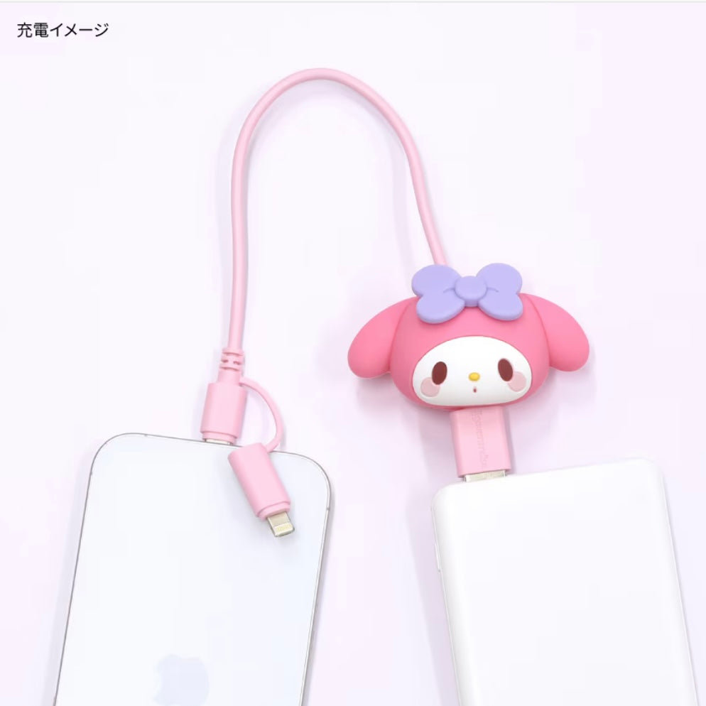 Kuromi/ Melody/ Kitty/ 玉桂狗  - Sanrio 系列 便携萬用充電線 (Lighting/ Type-C)