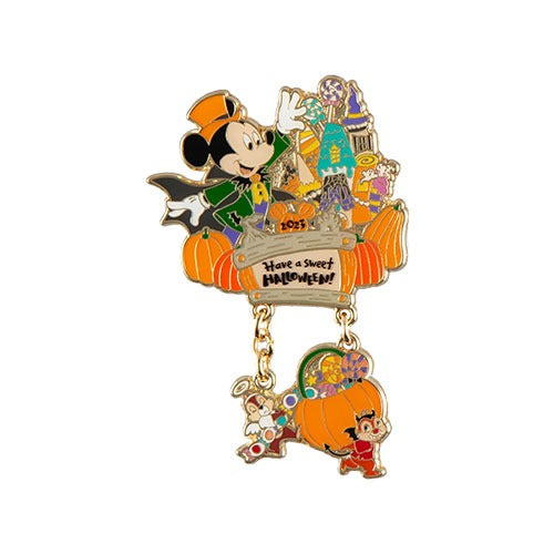 Mickey with Chip & Dale Pin Tokyo DisneyLand Halloween 2023