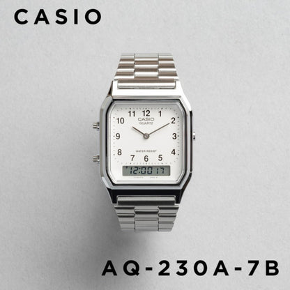 CASIO |AQ-230 人氣大熱復古方角鋼帶手錶