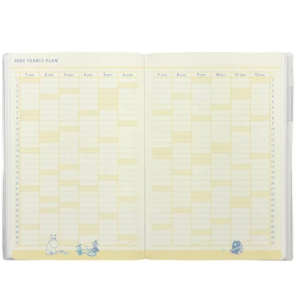 Moomin 呀美x 帽子(白色) A5 Schedule Book 2024