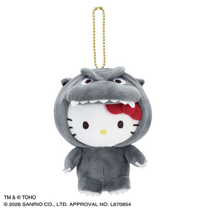 受注預訂 哥斯拉 GODZILLA x Sanrio 公仔掛飾 Kitty/ Piano/ Melody/ Kuromi/ 玉桂狗/ 布甸狗/ 水怪 11月下旬/12月發貨