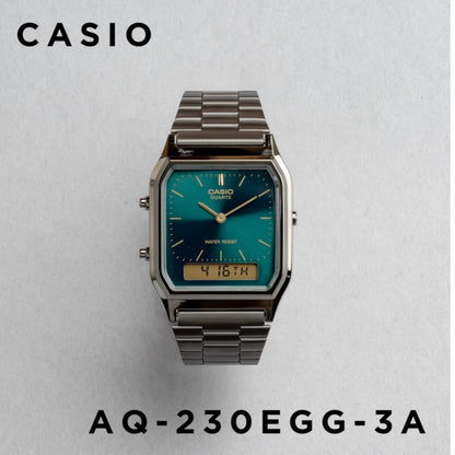 CASIO |AQ-230 人氣大熱復古方角鋼帶手錶