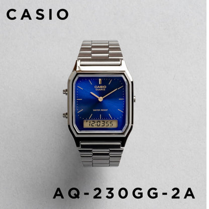 CASIO |AQ-230 人氣大熱復古方角鋼帶手錶