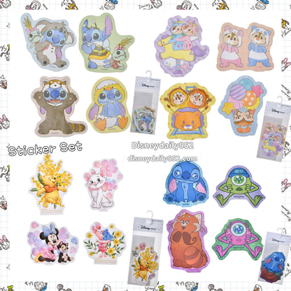 Pooh & Marie/ Stitch/ Stitch & 大眼仔/  Chip & Dale - Sticker Set