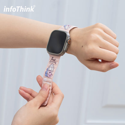 台灣 InfoThink 夢幻深海小牡蠣系列 for Apple Watch 磁吸錶帶(粉/紫)