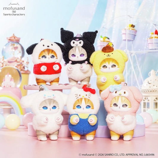 17/7 Mofusand 鯊魚貓貓 x Sanrio 盲盒公仔掛飾 *隨機一款