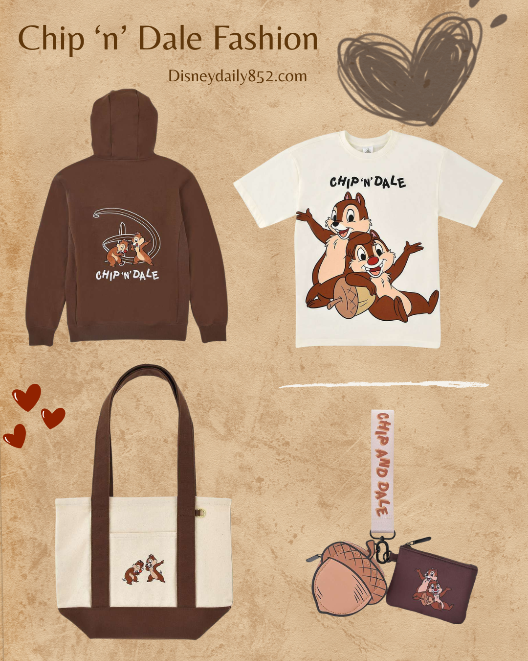 連帽衞衣/ Tee/ Tote Bag/ Pouch 匙扣 | Chip ‘n’ Dale Fashion