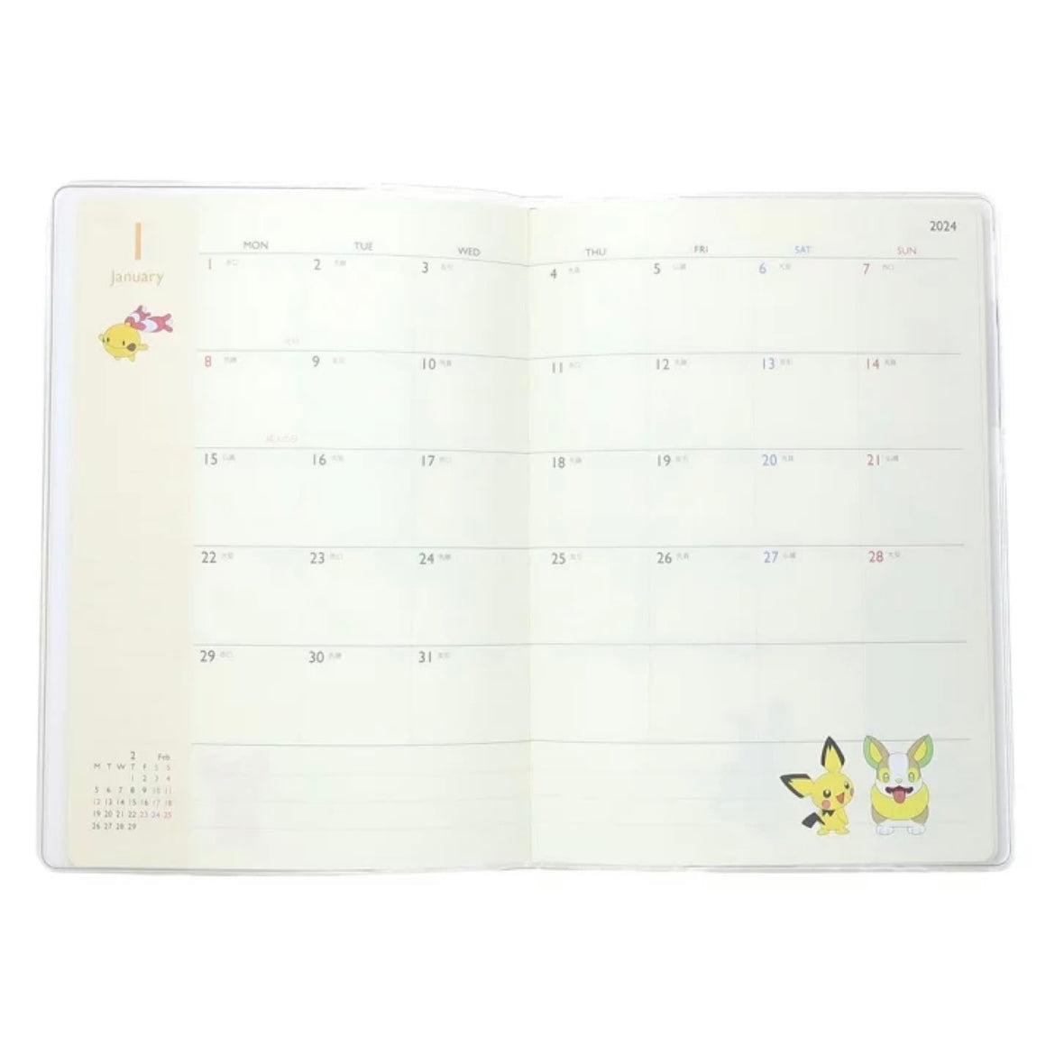 Pikachu 比卡超(Pocket Monsters) B6 Schedule Book 2024