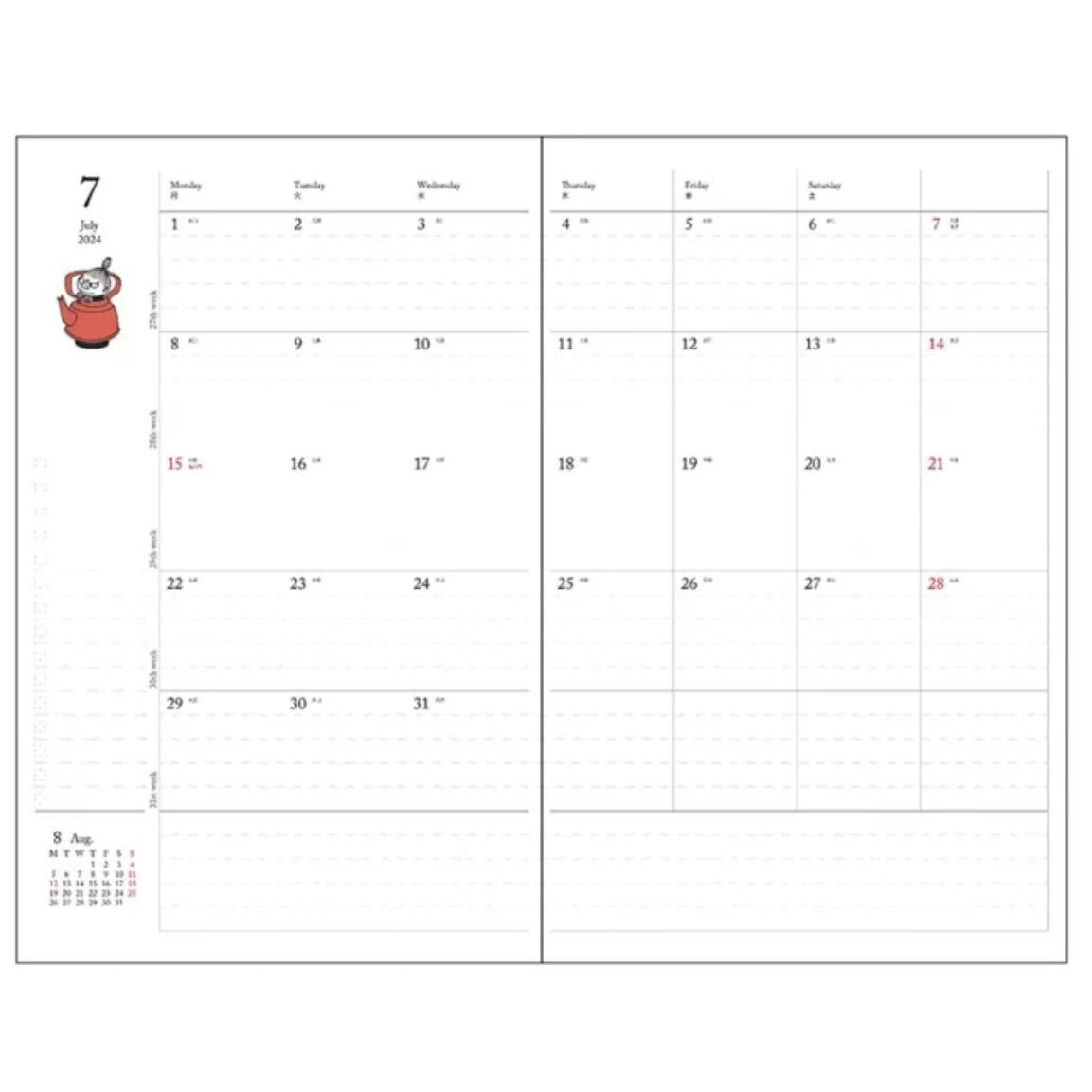 Moomin 樹精 A5 Schedule Book 2024