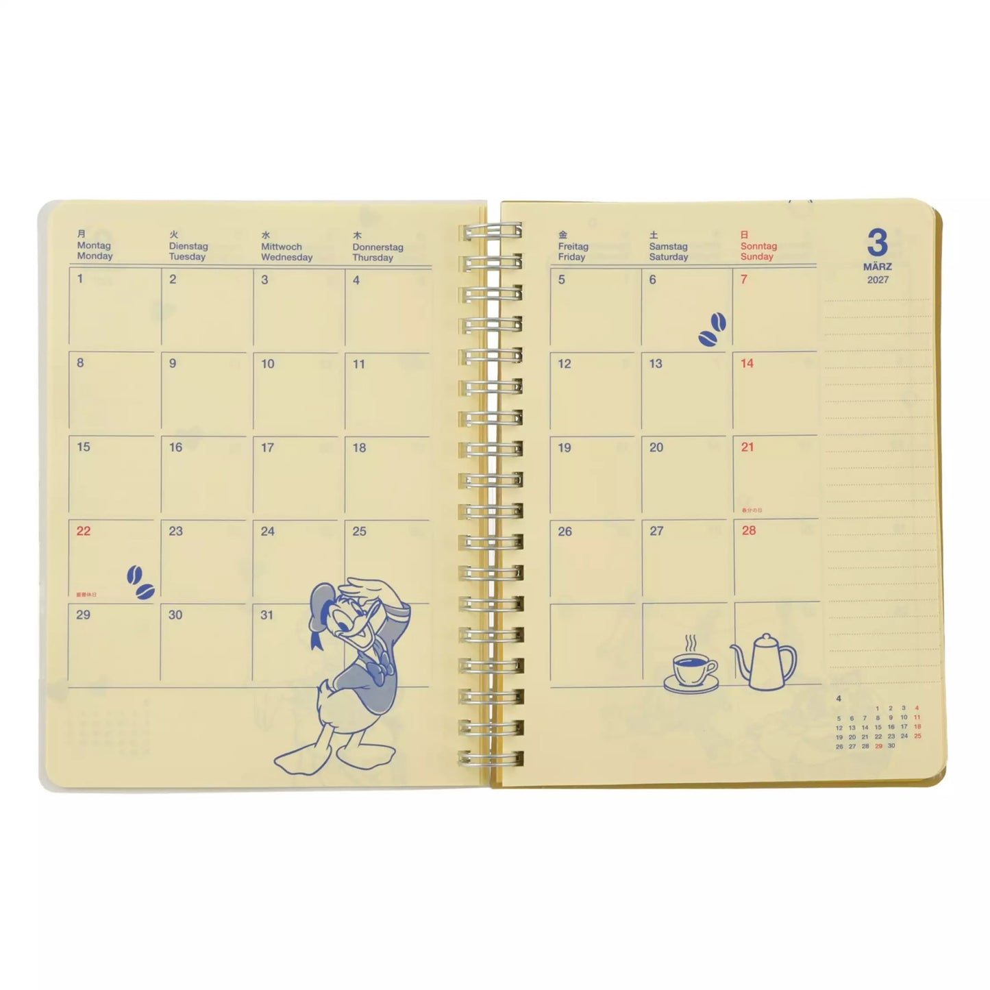 Donald Rollbahn Diary 月間 Schedule|CALENDAR ＆ ORGANIZER 2027