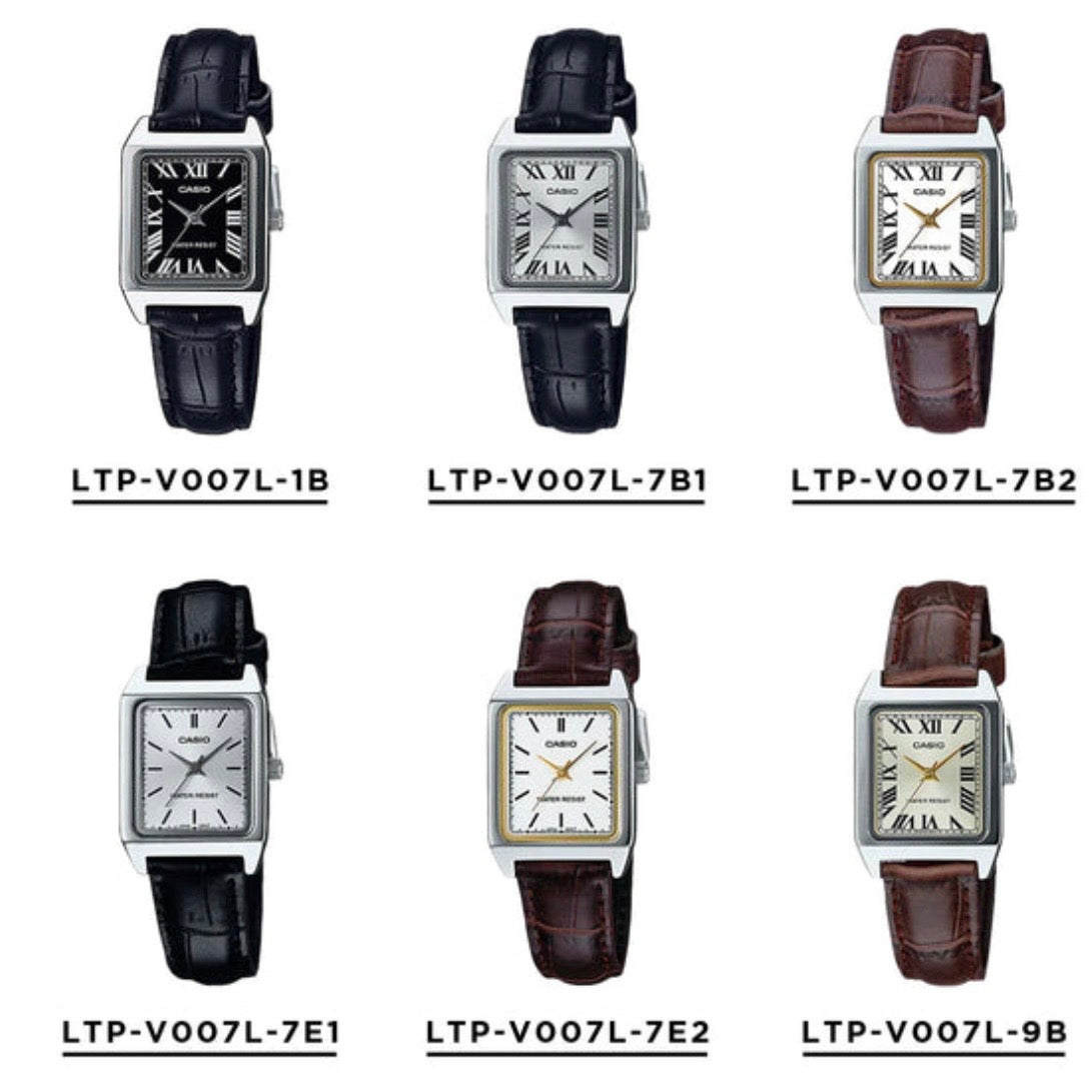 CASIO | LTP-V007L 方型復古皮帶手錶 7色