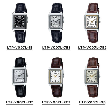 CASIO | LTP-V007L 方型復古皮帶手錶 7色