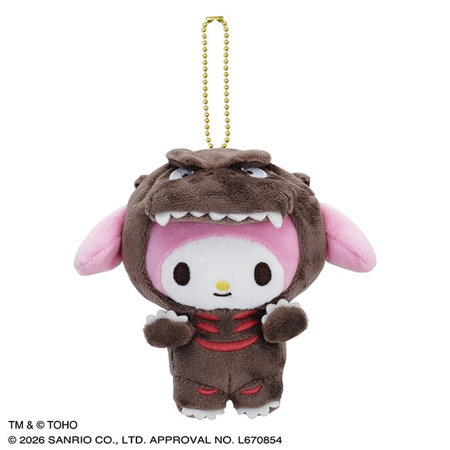 受注預訂 哥斯拉 GODZILLA x Sanrio 公仔掛飾 Kitty/ Piano/ Melody/ Kuromi/ 玉桂狗/ 布甸狗/ 水怪 11月下旬/12月發貨