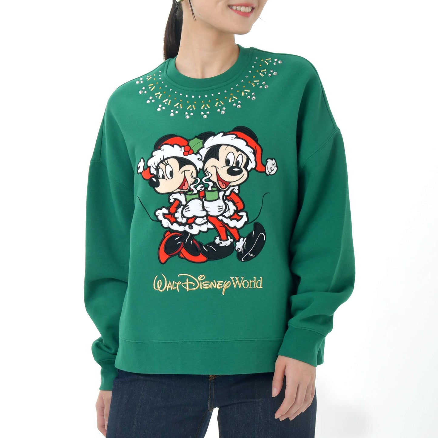 Mickey & Minnie 長袖衛衣 *綠 | Disney Store Christmas 2025
