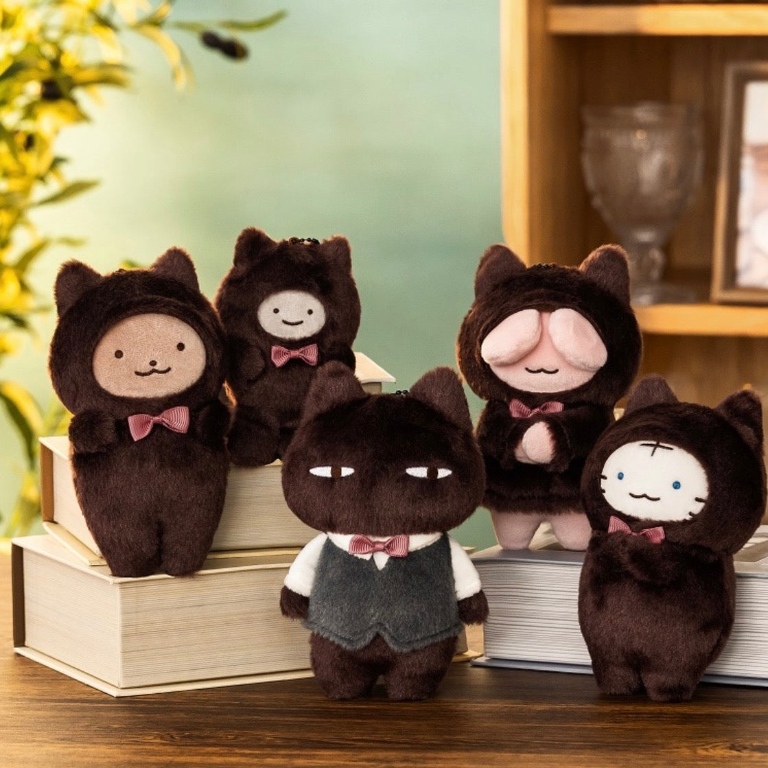 小白虎與黑虎蝦 |  扮貓公仔匙扣