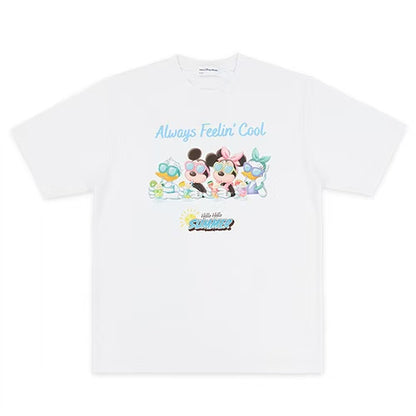 嬰兒/ 小童/成人 白色Tee - DisneyLand 園區 Hello Hello Summer