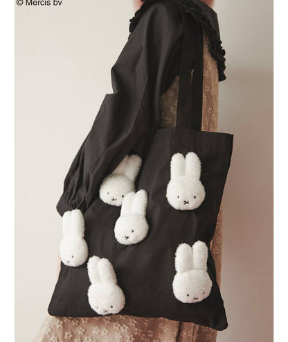 Merry Jenny x Miffy 公仔頭 Tote bag 黑色