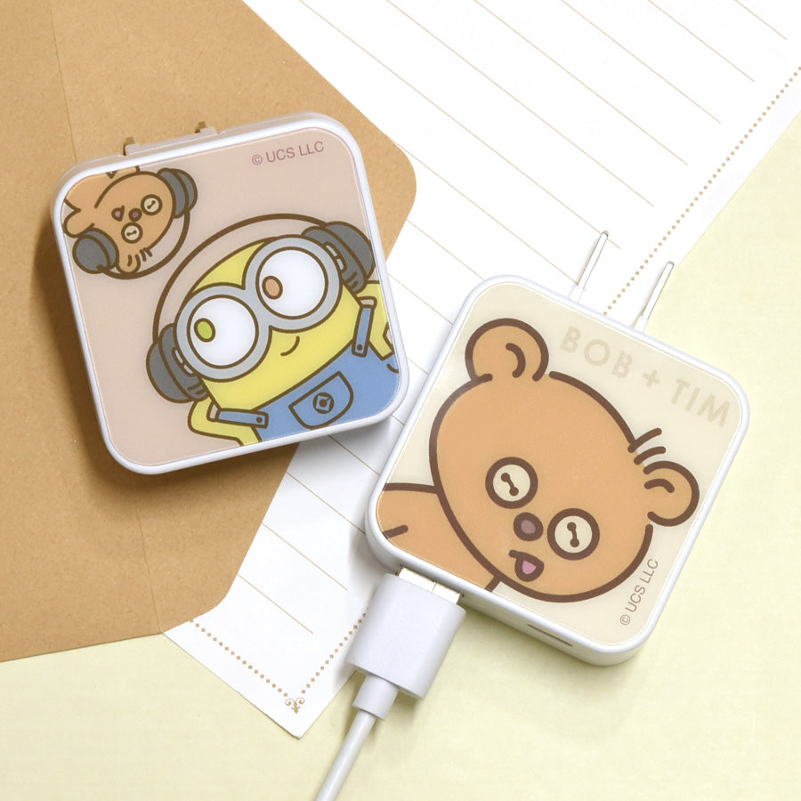 Minions 2腳日本用 USB / USB Type-C AC Adapter (旅行用)