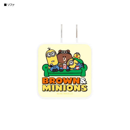 BROWN＆MINIONS 2腳日本用 USB / USB Type-C AC Adapter (旅行用)
