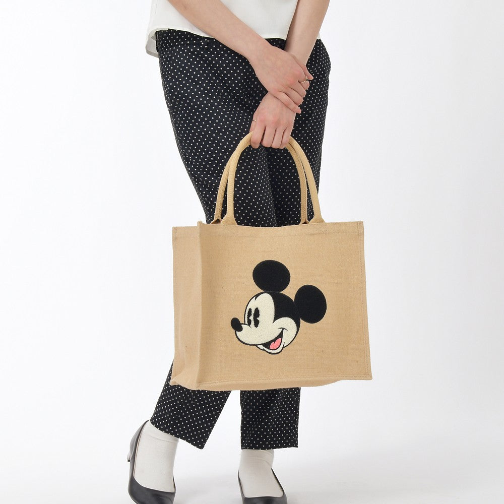 Tote Bag (L) Linen Tote Mickey/ Donald