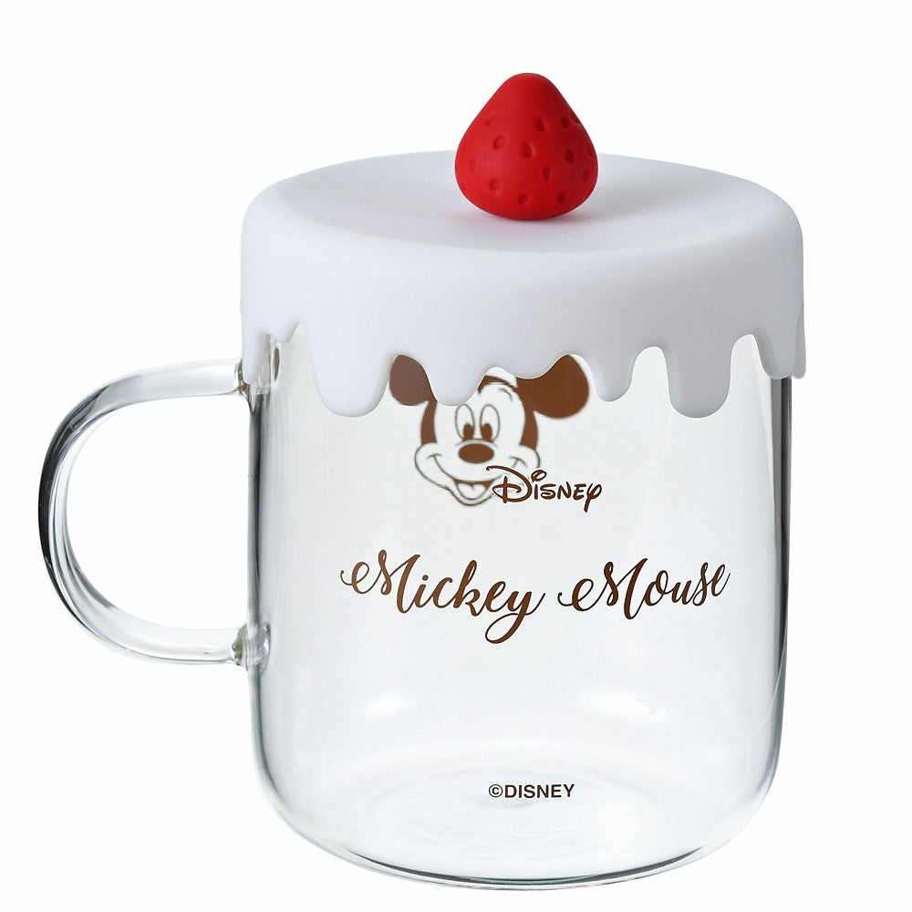 Mickey/ Minnie 蛋糕風 耐熱連蓋玻璃杯 Drinkware