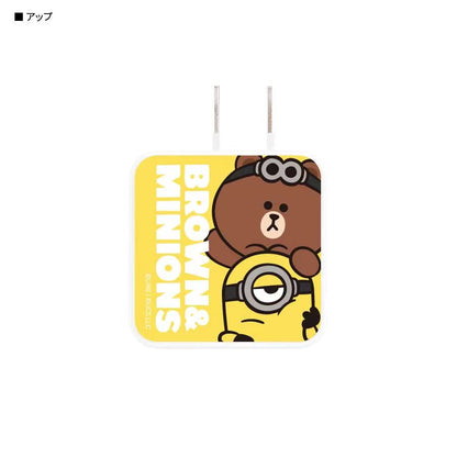 BROWN＆MINIONS 2腳日本用 USB / USB Type-C AC Adapter (旅行用)