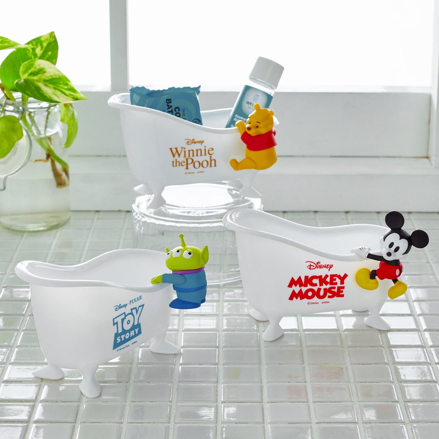 Mickey/ Pooh/ 三眼仔 浴缸小物收納擺設