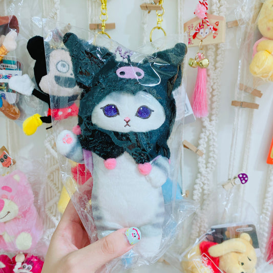 現貨 Mofusand x Sanrio 鯊魚貓貓公仔匙扣(Kuromi)