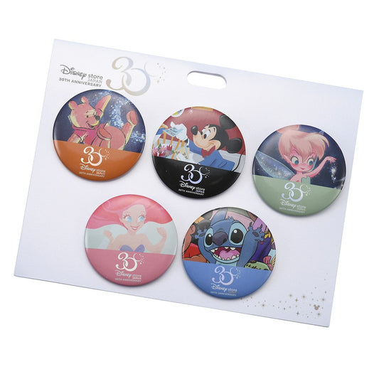 Disney Character 襟章 - Pooh/ Mickey / Tinker bell/ Ariel/ Stitch Set Disney store 30th ANNIVERSARY COLLECTION
